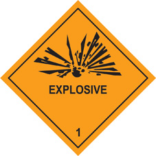 SAFETY SIGN | Explosive - Class 1 Dangerous Goods Diamond